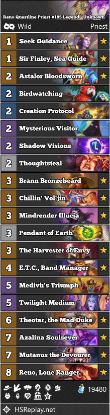 Reno Questline Priest #185 Legend - Unknown