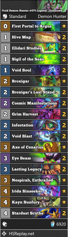 Void Demon Hunter #475 Legend - Unknown