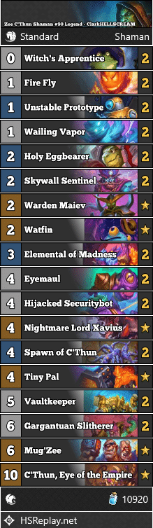 Zee C'Thun Shaman #90 Legend - ClarkHELLSCREAM