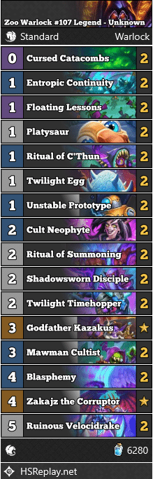 Zoo Warlock #107 Legend - Unknown
